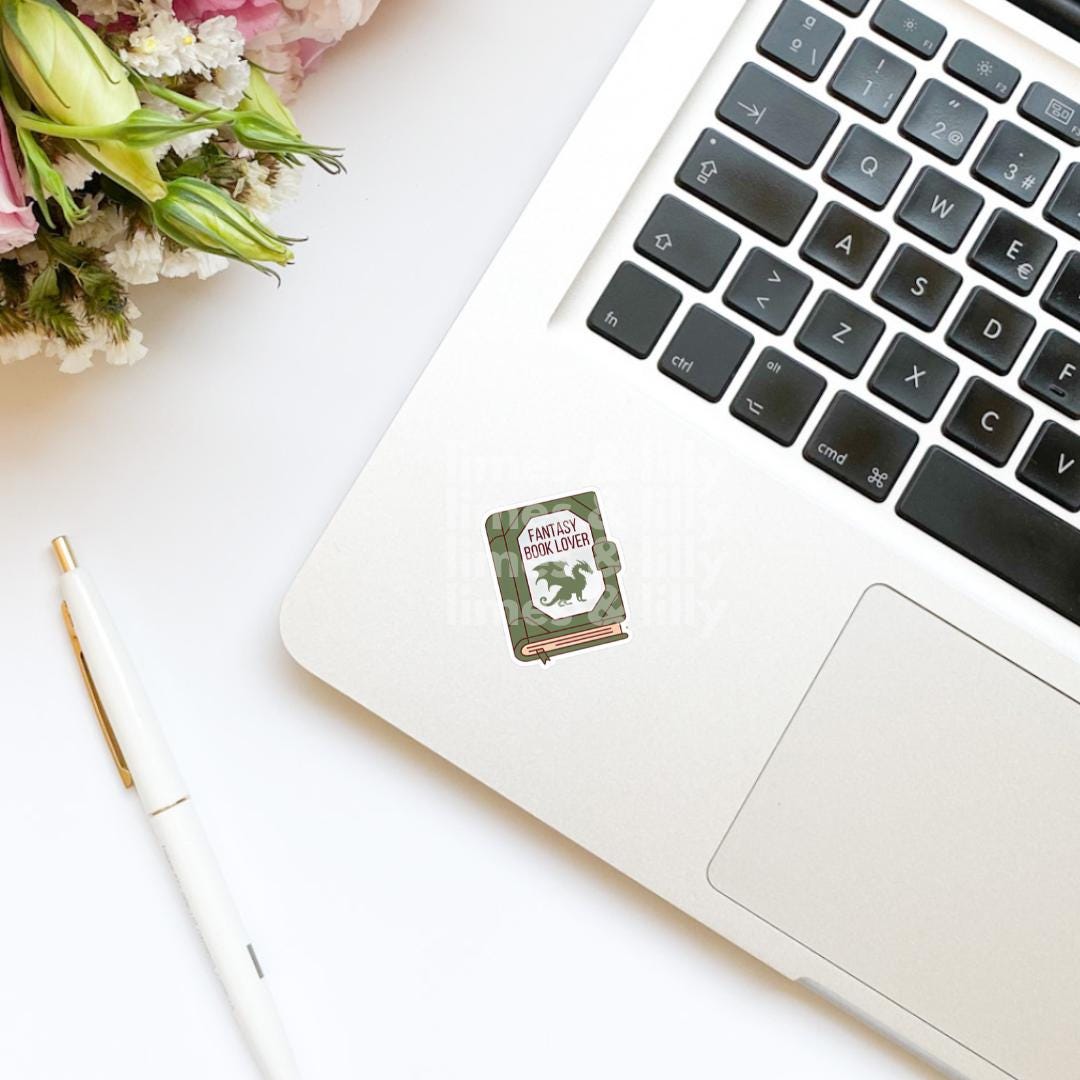 Fantasy Book Lover Dragon Book Vinyl Sticker | Book Inspired | Bookish Stickers | Kindle Stickers | Decal | Book Merch