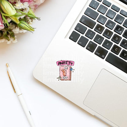 Anxiety On Light Switch Vinyl Sticker | Kindle Stickers | laptop stickers, mental health, neurodivergent