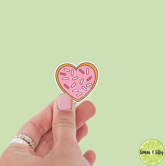 Pink Sprinkles Heart Shaped Sugar Cookie Sticker | Valentine’s Day Sticker | Valentine Sticker | Kindle Stickers | Vinyl Sticker | Laptop |