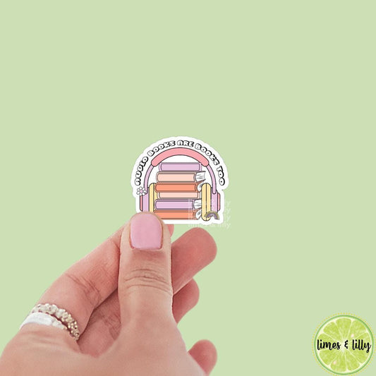 Audiobooks are Books Too Headphones Sticker | Audio Books | Book Sticker | Bookish Stickers | Kindle Stickers | Book Lover | Romance Tropes