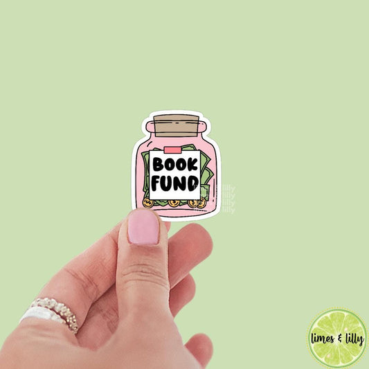 Book Fund Money Jar Piggy Bank Vinyl Sticker | Kindle Stickers | Bookish Stickers | Mood Reader | Girly |
