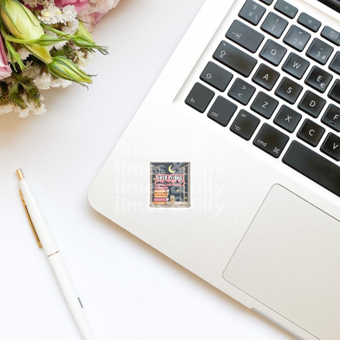 Late Night Readers Club Vinyl Sticker | Book Stickers | Kindle Stickers | Bookish Stickers | Water Resistant | One More Chapter
