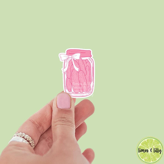 Pink Coquette Jar of Pickles Vinyl Sticker | Book Sticker | Bookish Stickers | Kindle Stickers | Book Lover | Trendy Stickers