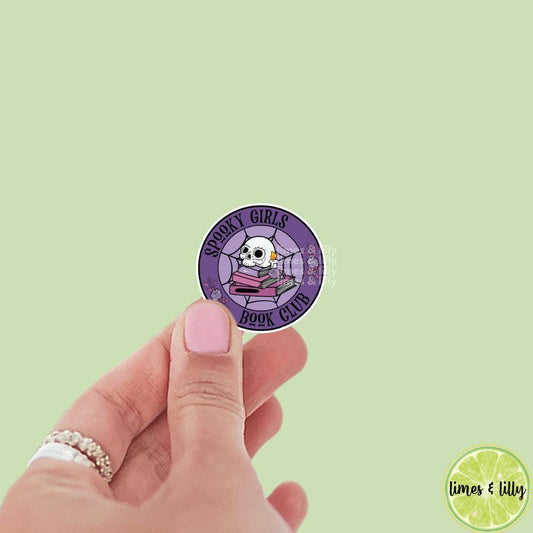 Spooky Girls Book Club Sticker | Skeleton Reading Book Stickers | Kindle Stickers | Bookish Stickers