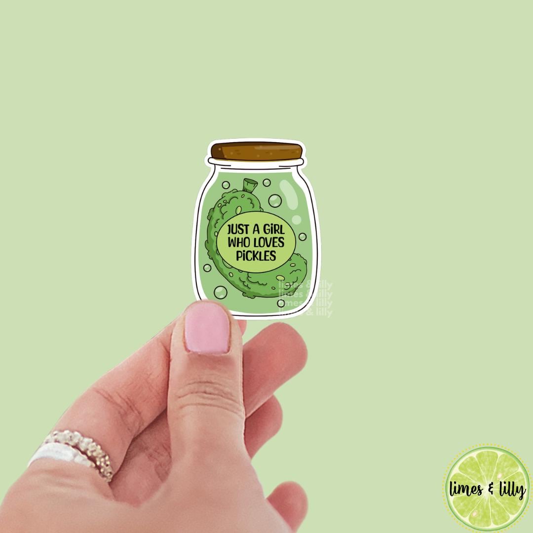 Just a Girl Who Loves Pickles Jar Vinyl Sticker | Book Sticker | Bookish Stickers | Kindle Stickers | Book Lover | Trendy Stickers