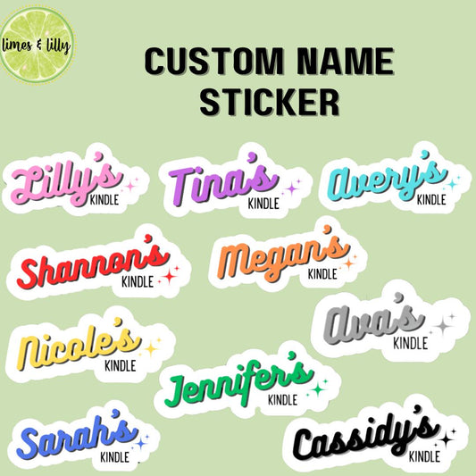 CUSTOM Kindle Name Stickers, personalized bookish sticker, name sticker, booktok, personalized name stickers, kindle stickers
