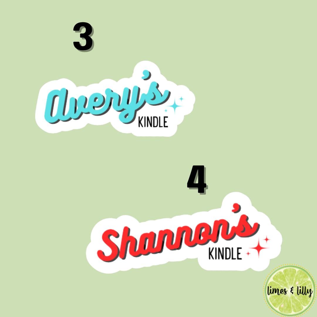CUSTOM Kindle Name Stickers, personalized bookish sticker, name sticker, booktok, personalized name stickers, kindle stickers