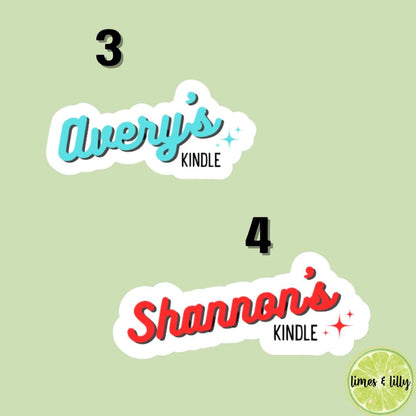 CUSTOM Kindle Name Stickers, personalized bookish sticker, name sticker, booktok, personalized name stickers, kindle stickers