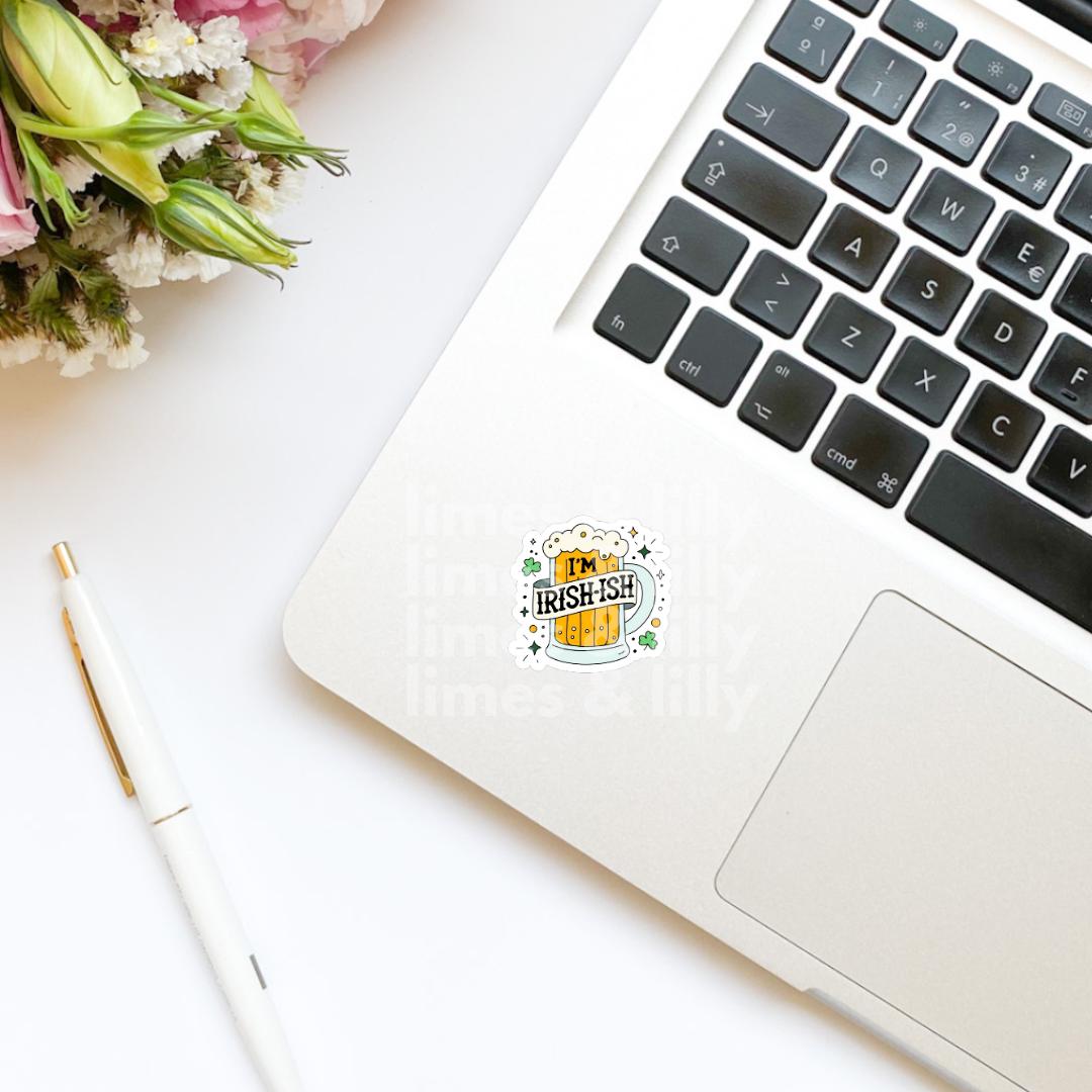 I’m Irish-ish Beer Mug Vinyl Sticker | St. Patrick’s Day Sticker | Irish Sticker | Kindle Stickers | Water Bottle Sticker | Laptop |