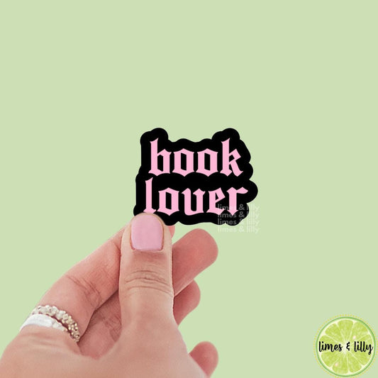 Book Lover Pink and Black Vinyl Sticker | Bookish Stickers | Kindle Sticker | Mood Reader | Girly | Gift for Book Lover