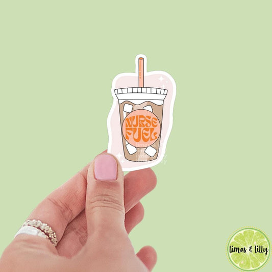 Nurse Fuel Iced Coffee Vinyl Sticker | RN Sticker | Kindle Stickers | Water Bottle Sticker | Laptop Sticker | Quotes