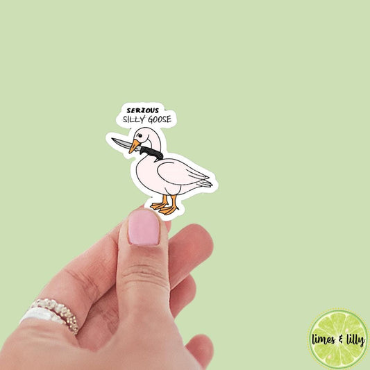 Serious Goose Funny Vinyl Sticker | Trendy Sticker | Kindle Sticker | Book Club | Bookish Sticker | Farm Animals | Die Cut | Decal |