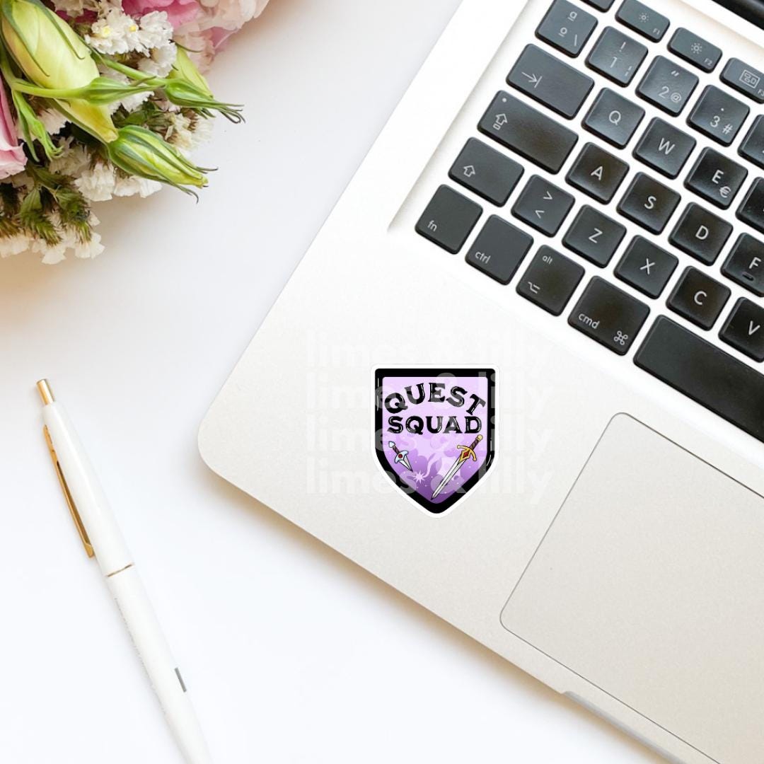 Quest Squad Vinyl Sticker | Romantasy Stickers | Swords Sticker | Kindle Stickers | Bookish Sticker | Sticker Quote | Book Inspired