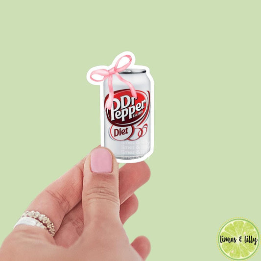Diet Soda Can Coquette Bow Sticker | Soda Sticker | Girly Sticker | Kindle Sticker | Bookish Stickers | Trendy Stickers |
