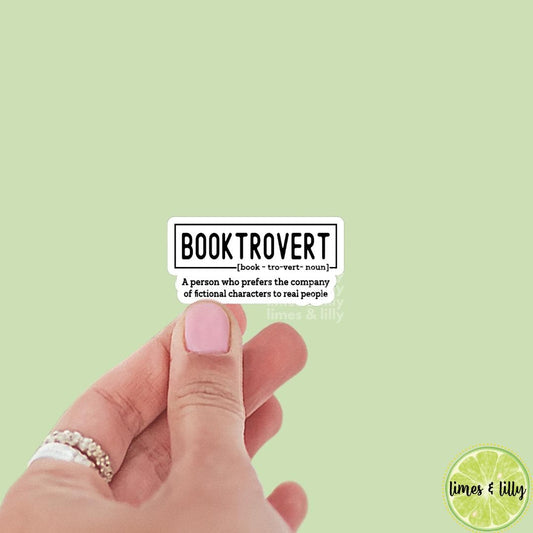 Booktrovert Definition Vinyl Sticker | Book Sticker | Bookish Stickers | Kindle Stickers | Book Lover