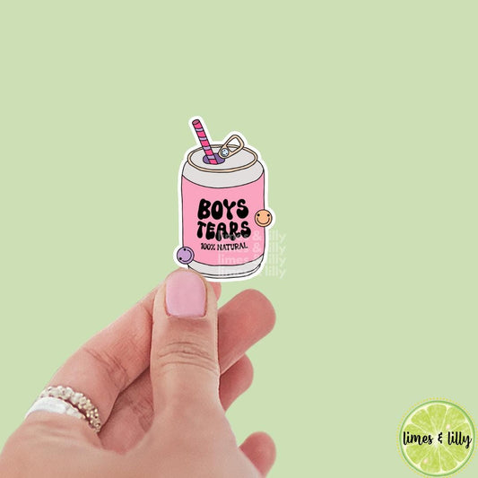 Boy Tears 100% Natural Soda Can Vinyl Sticker | Soda Sticker | Girly Sticker | Kindle Sticker | Bookish Stickers | Trendy Stickers |