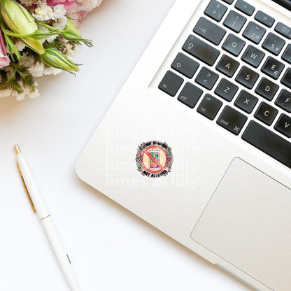 Energy Drainers Not Allowed Floral Vinyl Sticker | Kindle Stickers | Kindle Girl | Trendy Stickers | Cute Stickers