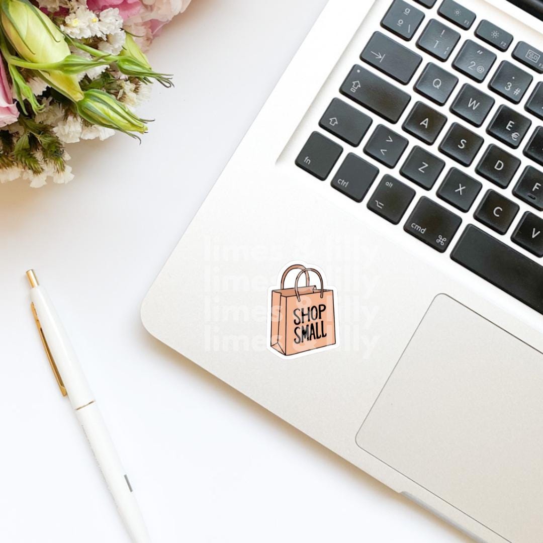 Shop Small Shopping Bag Vinyl Sticker | Kindle Stickers | Small Business Owner Stickers | Trendy Stickers |