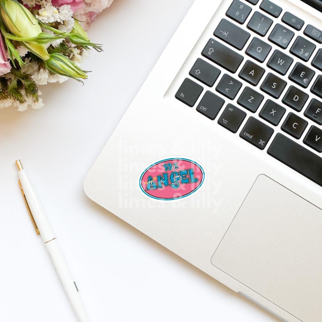 99% Angel Y2K 90s Vinyl Sticker | Bookish Stickers | Kindle Stickers | Decal | Water Bottle Sticker | Nostalgia