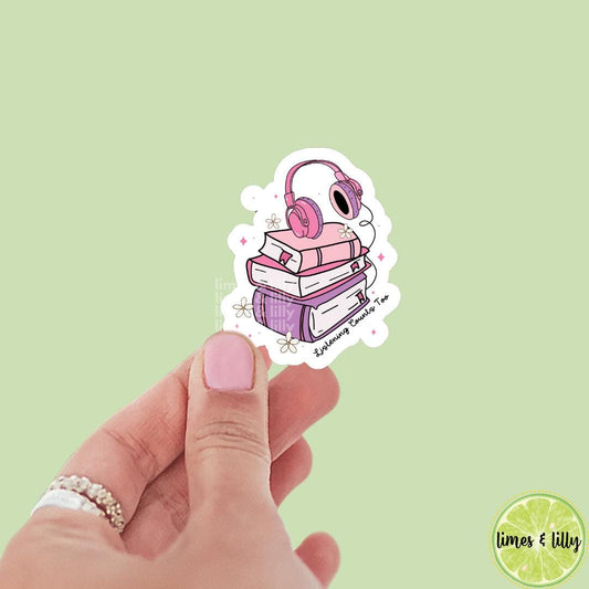 Listening Counts Too Audiobook Headphones Vinyl Sticker | Audio Books | Book Sticker | Bookish Stickers | Kindle Stickers | Book Lover