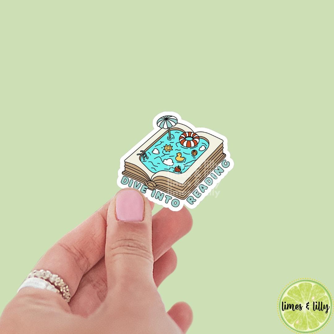 Dive Into Reading Bookish Summer Vinyl Sticker | Kindle Stickers | Bookish Stickers | Gift for Book Lover