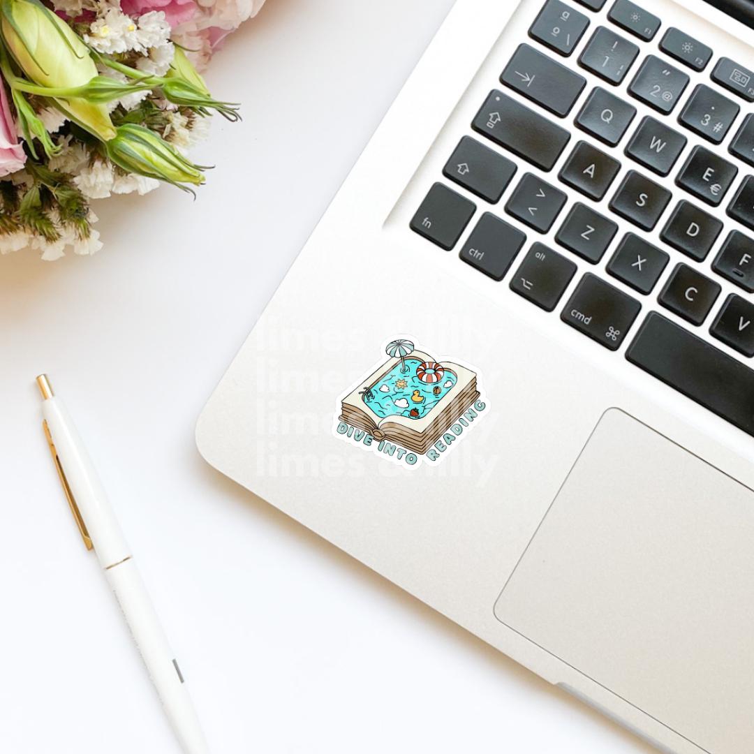 Dive Into Reading Bookish Summer Vinyl Sticker | Kindle Stickers | Bookish Stickers | Gift for Book Lover