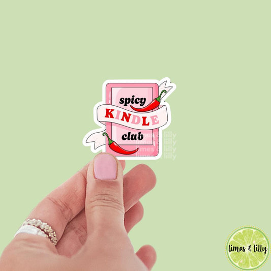 Spicy Kindle Club Book Vinyl Sticker | Bookish stickers | kindle stickers | laptop | spicy romance | smutty | trendy stickers