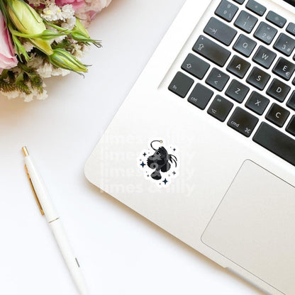 Black Angler Fish Vinyl Sticker | Black Seadevil Fish | Kindle Stickers | Water Bottle Sticker | Funny Sticker | Trendy Sticker
