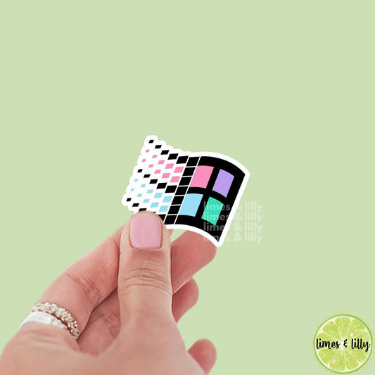 Windows Logo Old School Vinyl Sticker | Kindle Stickers | Y2K | 2000s | Retro | Water Bottle Stickers | Millennials | Nostalgia |