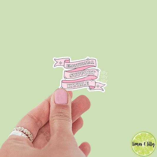 Emotional Support Kindle Pink Vinyl Sticker | Bookish Stickers | Kindle Stickers | Gift for Book Lovers