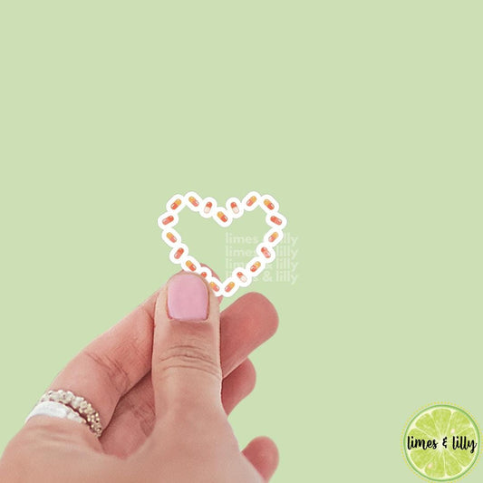 Pills Medicine Heart Shape Vinyl Sticker | Medication | Medicated | Water Bottle Sticker | Kindle Stickers | Mental Health | Anxiety | ADHD