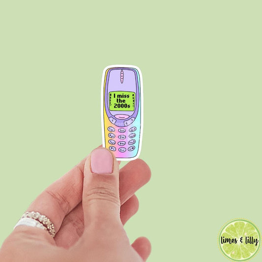 I Miss the 2000s Nokia Cell Phone Vinyl Sticker | Kindle Stickers | Y2K | 2000s | Retro | Water Bottle Stickers | Millennials | Nostalgia |