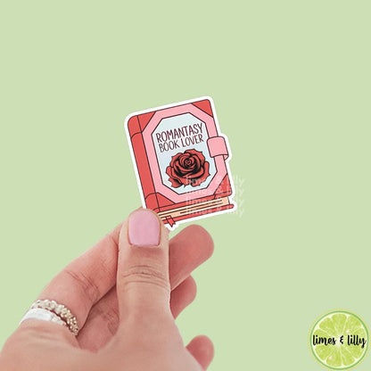 Romantasy Book Lover Rose Floral Book Vinyl Sticker | Book Inspired | Bookish Stickers | Kindle Stickers | Decal | Book Merch