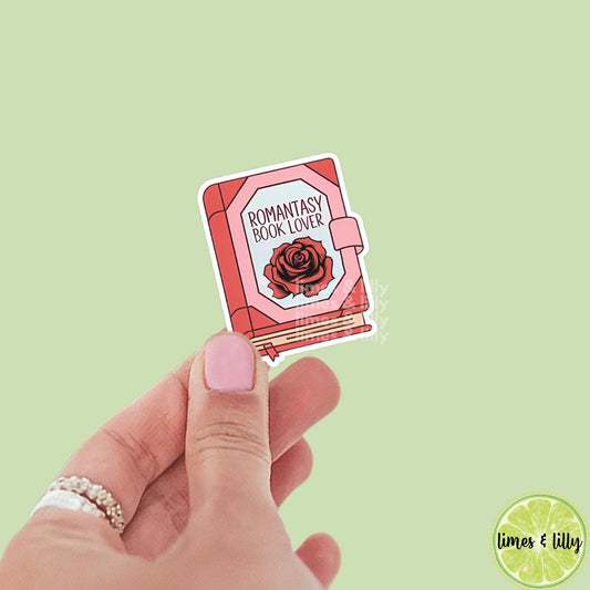 Romantasy Book Lover Rose Floral Book Vinyl Sticker | Book Inspired | Bookish Stickers | Kindle Stickers | Decal | Book Merch