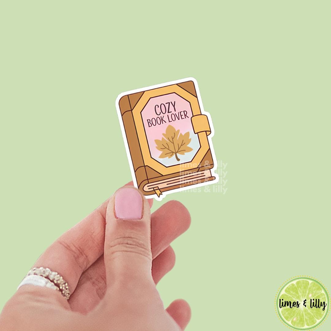 Cozy Book Lover Leaf Book Fall Sticker | Water Bottle Sticker | Bookish Stickers | Kindle Stickers | Trendy Stickers