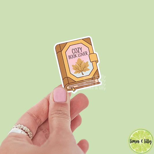 Cozy Book Lover Leaf Book Fall Sticker | Water Bottle Sticker | Bookish Stickers | Kindle Stickers | Trendy Stickers