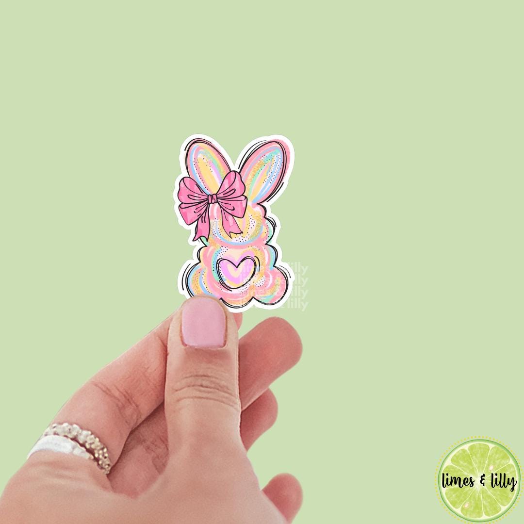 Coquette Easter Bunny Vinyl Sticker | Trendy Stickers | Cute Stickers | Kindle Stickers | Water Bottle Sticker