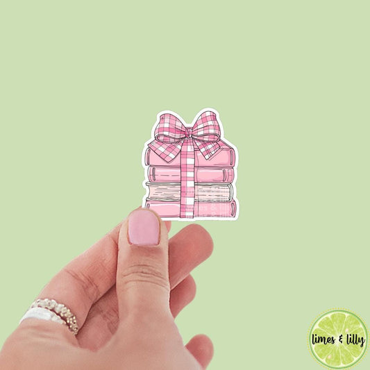 Pink Coquette Book Stack Vinyl Sticker | Book Sticker | Bookish Stickers | Kindle Stickers | Book Lover | Trendy Stickers
