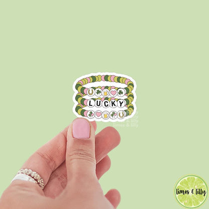 Lucky Friendship Bracelet Stack Vinyl Sticker | St. Patrick’s Day Sticker | Irish Sticker | Kindle Stickers | Bookish Stickers |