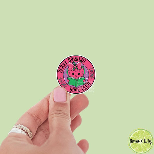 Berry Bookish Book Club Sticker | Strawberry Reading Book Stickers | Kindle Stickers | Bookish Stickers