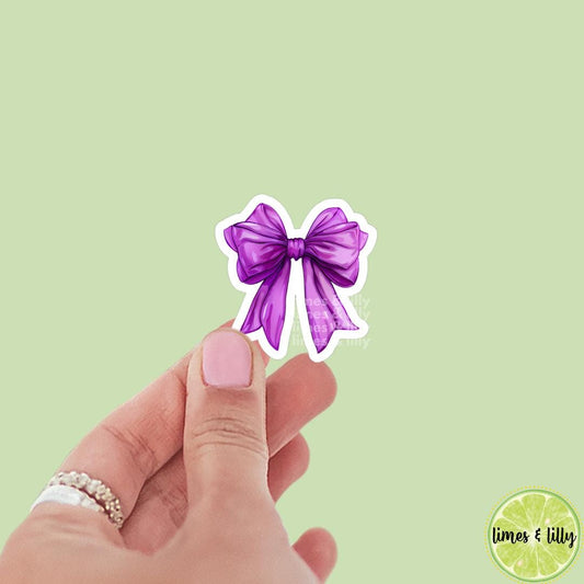 Coquette Purple Bow Vinyl Sticker | Girly Sticker | Kindle Stickers | Cute Stickers | Laptop | Water Bottle Sticker | Preppy