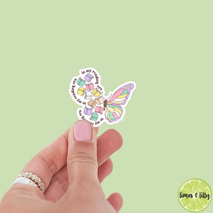 In My Reading Era Books and Butterflies Vinyl Sticker | Kindle Stickers | Book Club | Bookish Stickers | Cute Stickers
