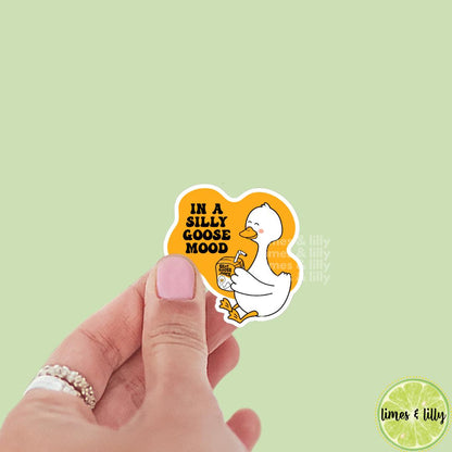 In a Silly Goose Mood Funny Sticker | Goose Trendy Sticker | Kindle Sticker | Book Club | Bookish Sticker | Farm Animals | Die Cut | Decal