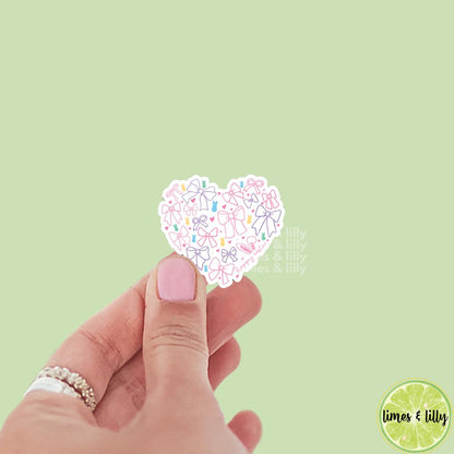 Coquette Happy Easter Bows Bunny Heart Vinyl Sticker | Trendy Stickers | Cute Stickers | Kindle Stickers | Water Bottle Sticker