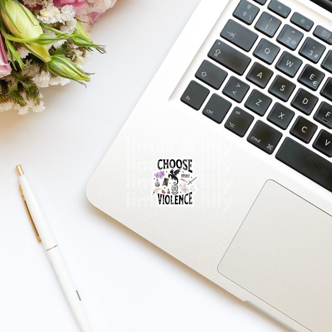 Choose Violence Violet Vinyl Sticker | Book Inspired | Bookish Stickers | Kindle Stickers | Laptop | Decal | Romantasy Book Merch