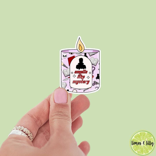 Smells Like Mystery Candle Vinyl Sticker| Bookish Stickers | Kindle Stickers | Laptop Sticker | Water Bottle Sticker | Trendy Stickers