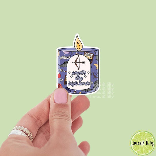 Smells Like High Lords Candle Vinyl Sticker | Water Bottle Sticker | Bookish Stickers | Kindle Stickers | Book Lover | Romantasy