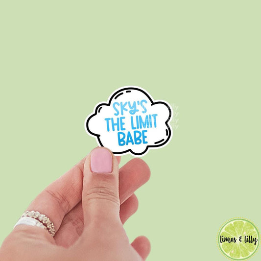 Sky’s the Limit Babe Cloud Vinyl Sticker | Smiley Face Sticker | Kindle Stickers | Bookish Stickers | Cute Stickers | Trendy Stickers