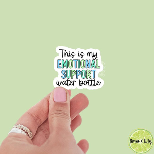 This is My Emotional Support Water Bottle Vinyl Sticker | Water Bottle Sticker | Bookish Stickers | Kindle Stickers | Laptop Stickers