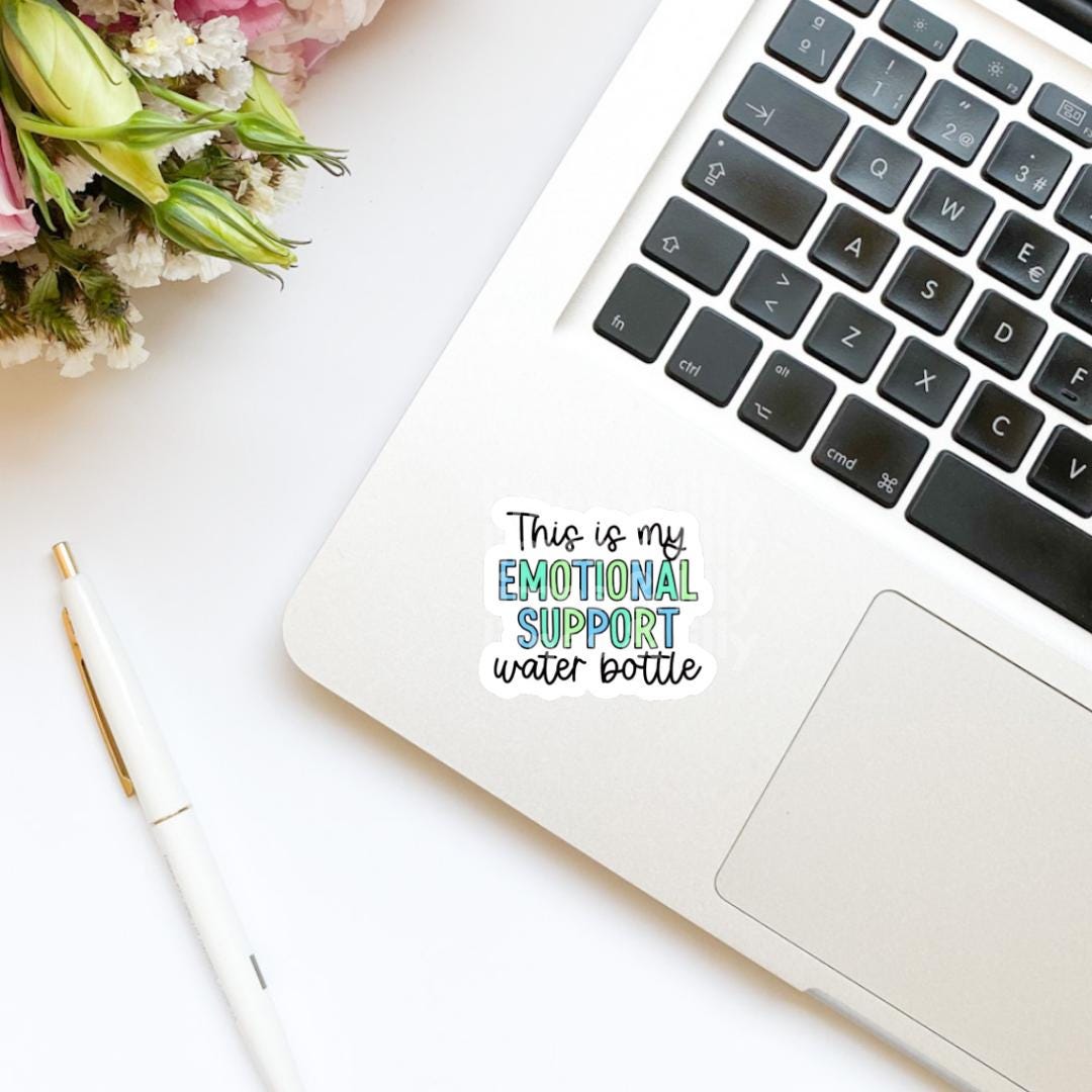 This is My Emotional Support Water Bottle Vinyl Sticker | Water Bottle Sticker | Bookish Stickers | Kindle Stickers | Laptop Stickers